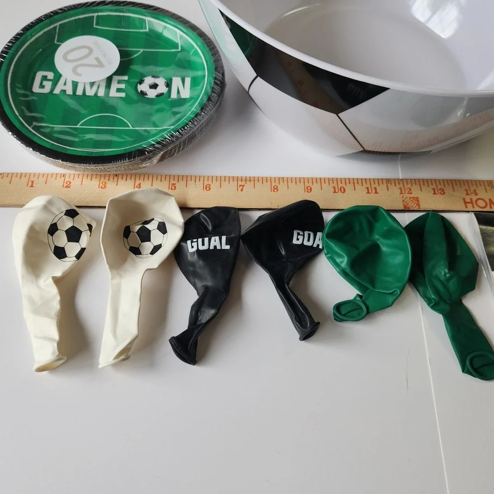 Soccer Party Bundle Game On Bowl Plates Balloons Set
